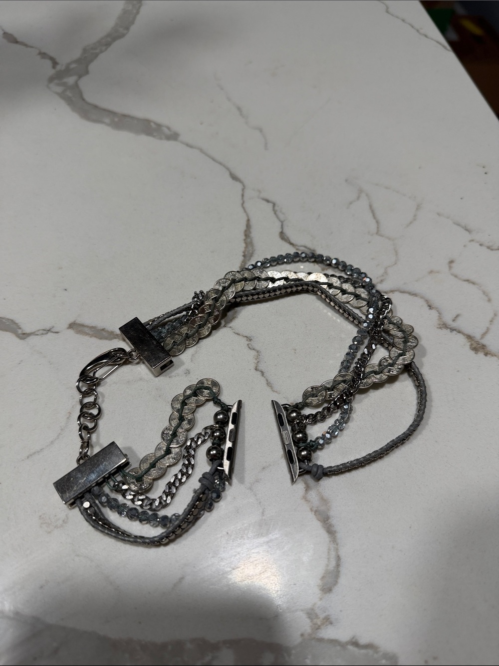 Multi- Strand Silver Gray Women's Bracelet